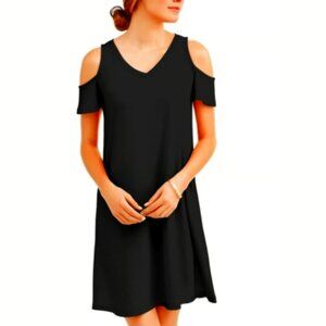 Time And Tru Women's Cold Shoulder Tunic Dress Black 3X LBD little black dress